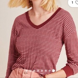 ANTHRO Hannah striped v-neck